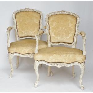 Pair Of Louis XV Style Armchairs. 