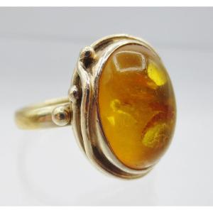 Ring In Vermeil And Amber.