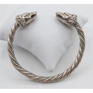 Bracelet Torque en argent massif.  