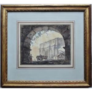 Arc de Constantin, Rome, suiveur d' Hubert Robert. 