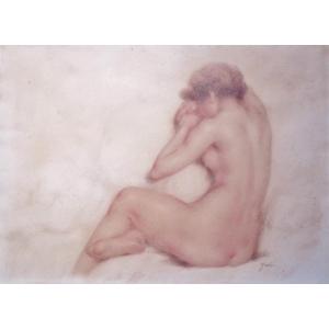 Nude Drawn In Sanguine. 