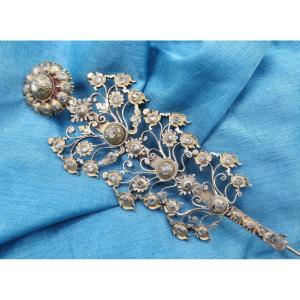 Broche sertie de quartz, XIXe siècle.