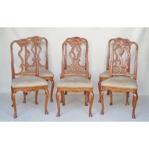 Set Of Six Chairs, Venice, Mid-18th Century.