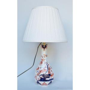 Lampe en faïence, XIXe siècle, Décor Imari.
