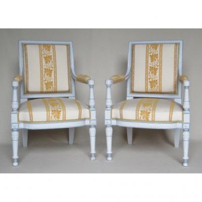 Paire De Fauteuils d'époque Directoire.