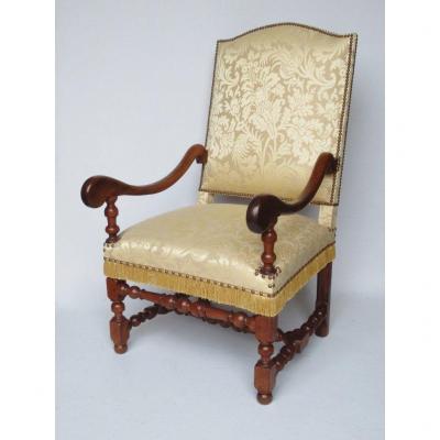 Louis XIV Period Walnut Armchair.