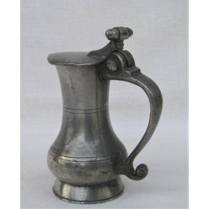 Small Pewter Pitcher, Called Demi-posson. Rouen. Late 18th Century.