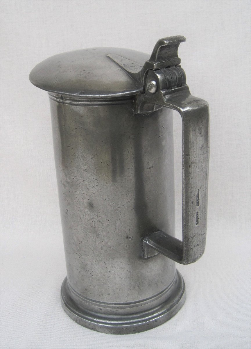 2 L Capacity Measure Of The Decimal Metric System, In Pewter. 1825-1830.-photo-2