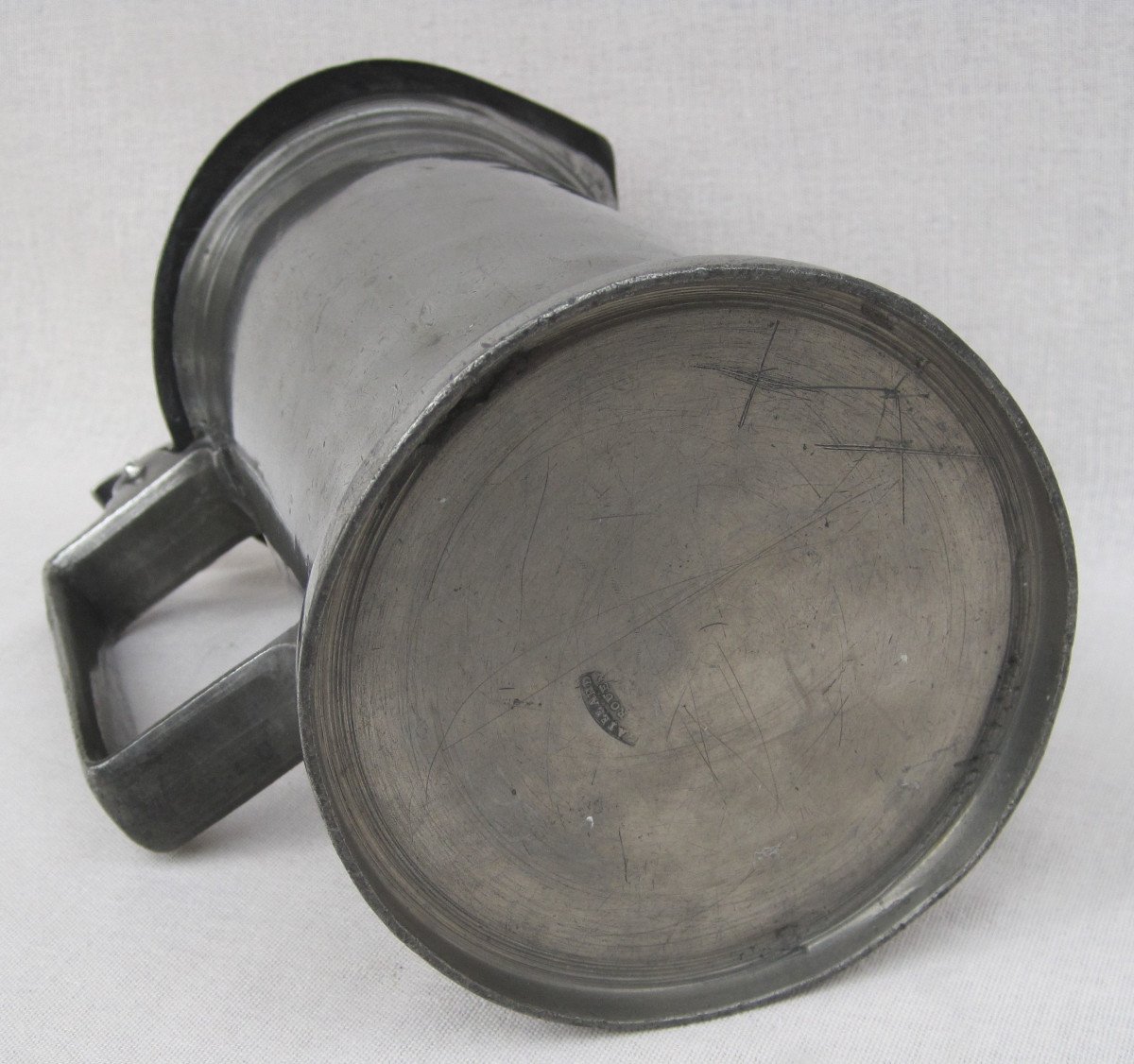 2 L Capacity Measure Of The Decimal Metric System, In Pewter. 1825-1830.-photo-4