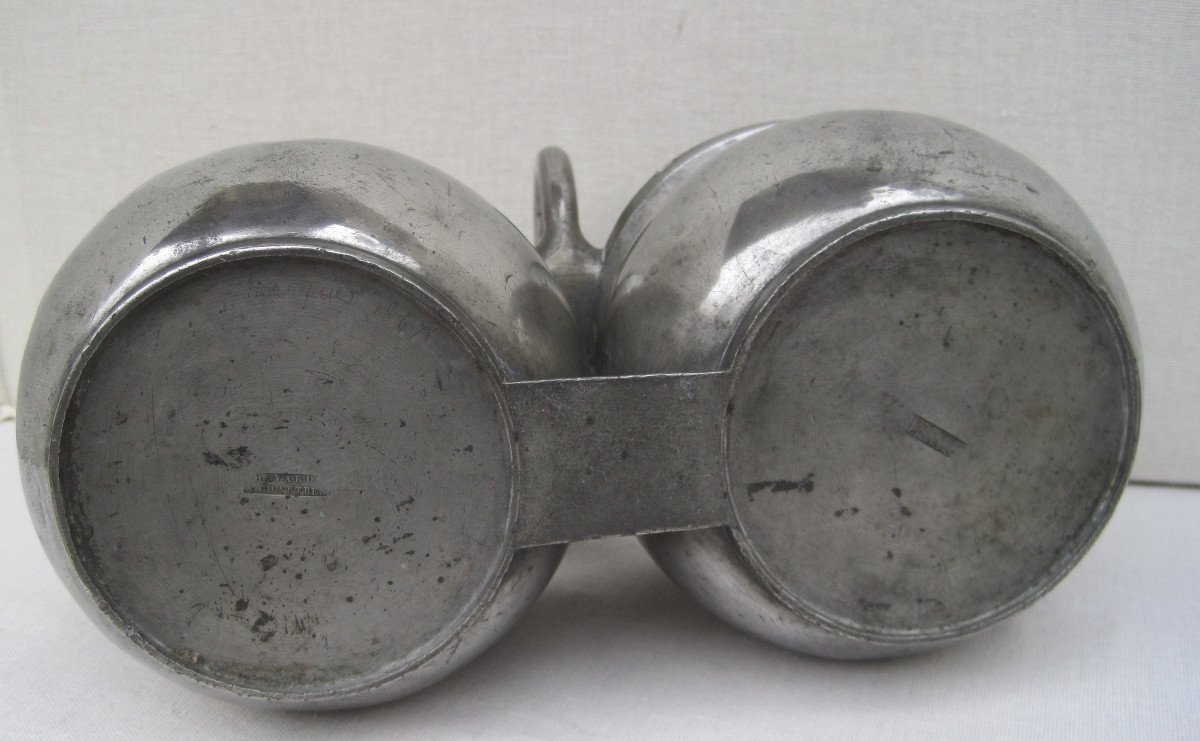 Pewter Double Dinner Holder. Chartres. 19th C.-photo-3