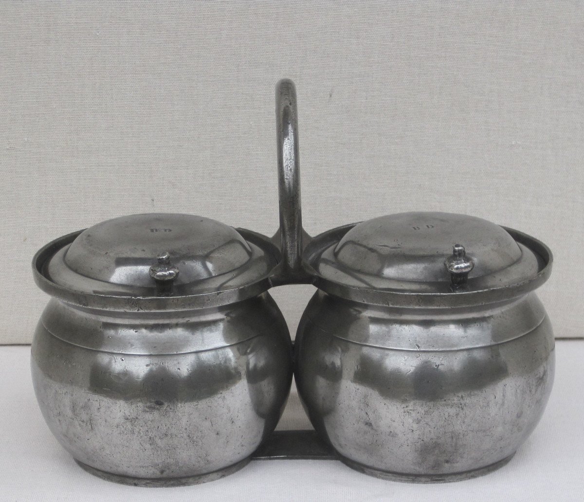 Pewter Double Dinner Holder. Chartres. 19th C.