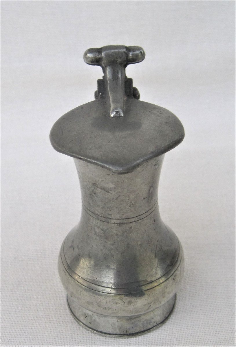 Small Pewter Pitcher, Called Demi-posson. Rouen. Late 18th Century.-photo-1
