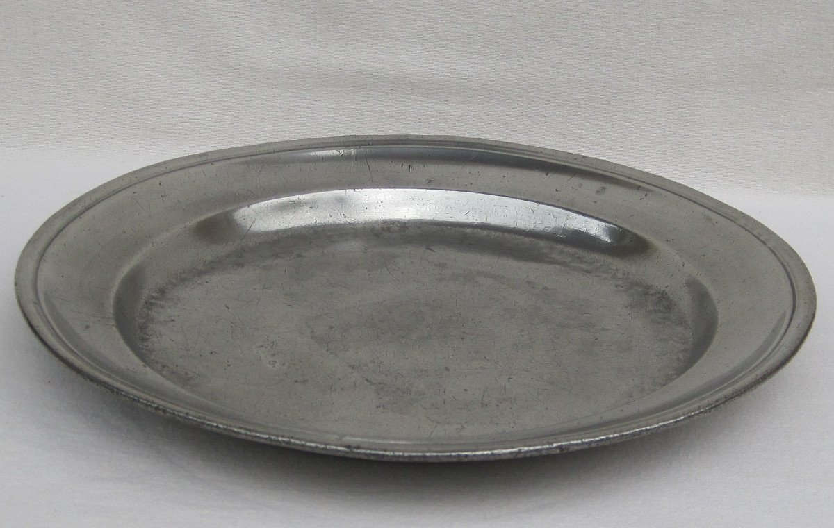 Large Pewter Dish. 18th-19th Century.-photo-2