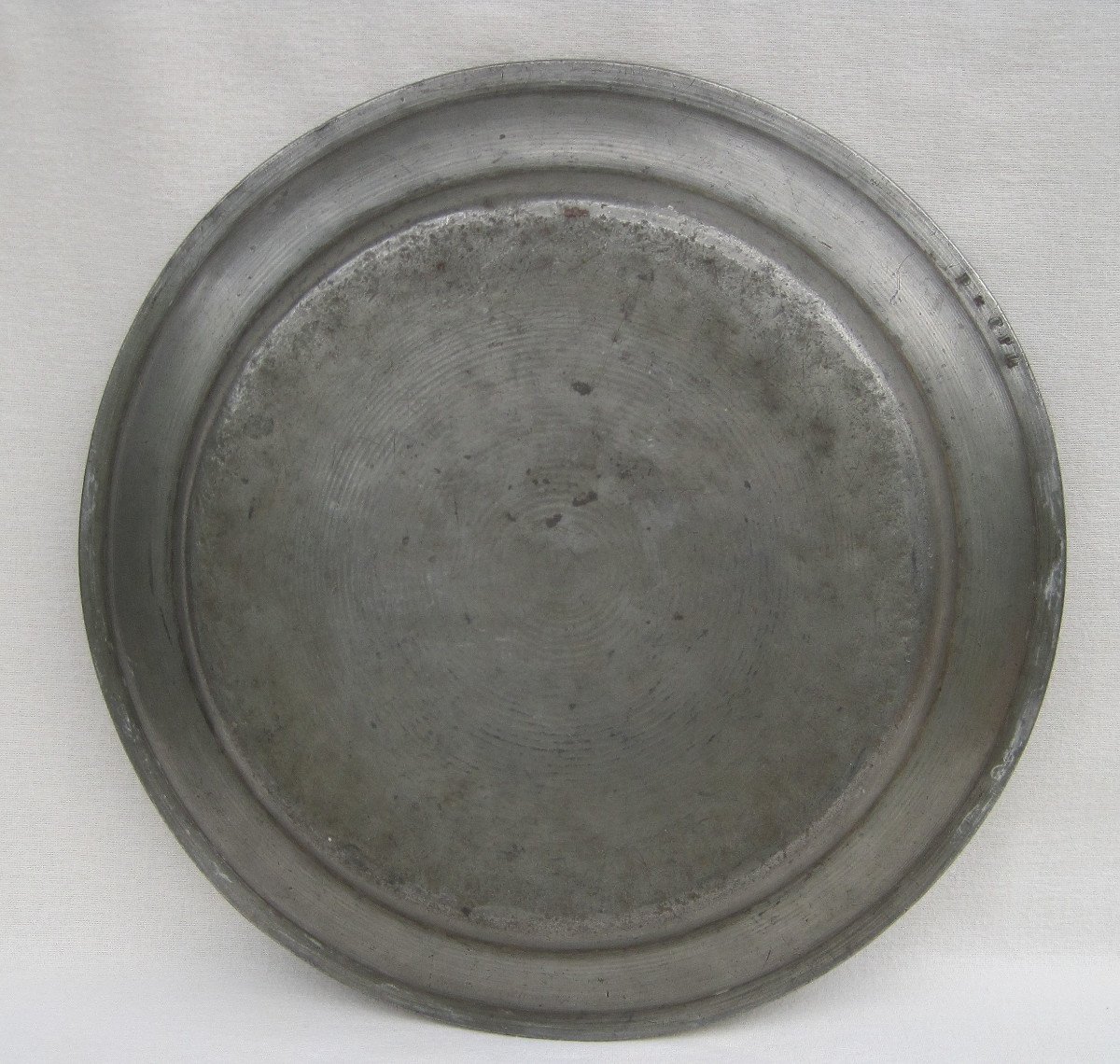 Large Pewter Dish. 18th-19th Century.-photo-3