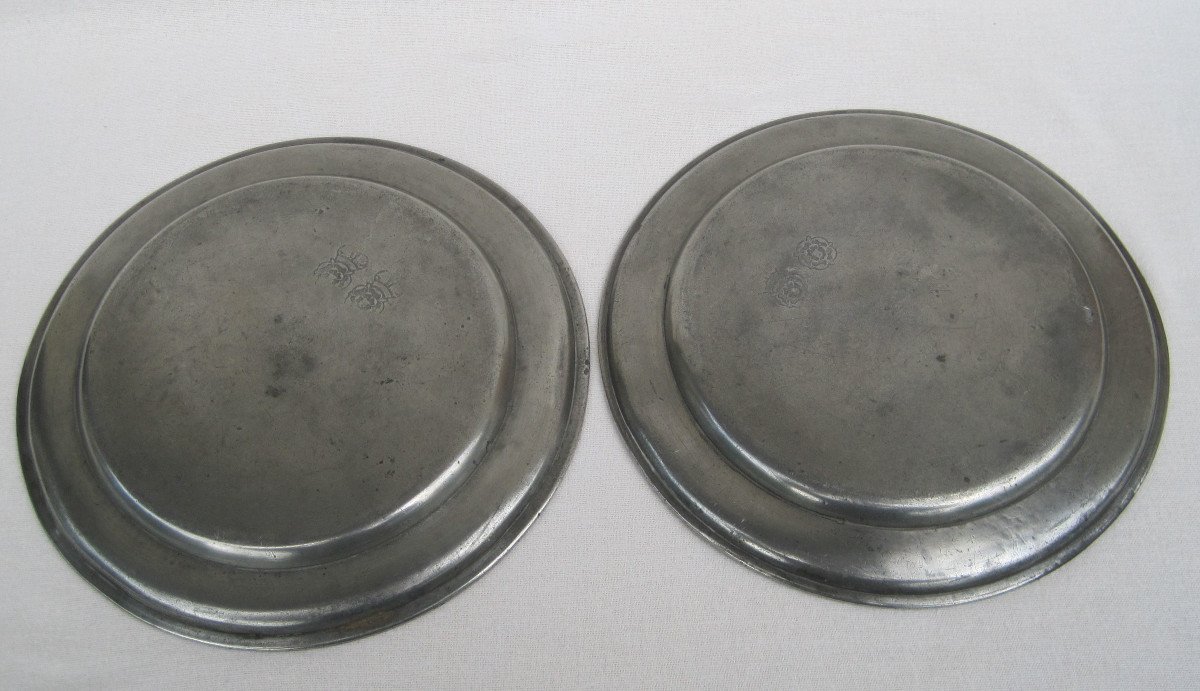 Proantic Pair Of Pewter Plates.