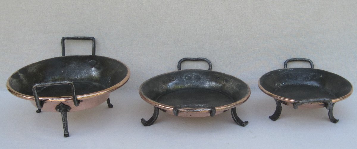 Combination Of 3 Pie Dishes, In Copper. 18th Century.-photo-4