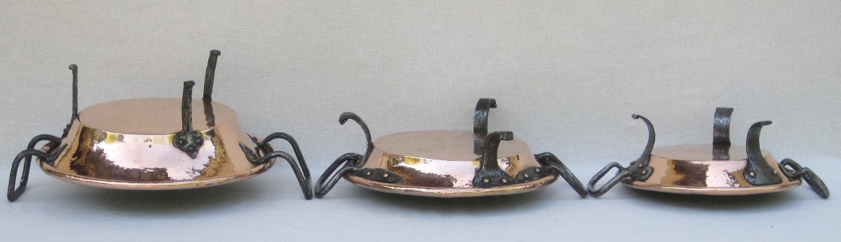 Combination Of 3 Pie Dishes, In Copper. 18th Century.-photo-6