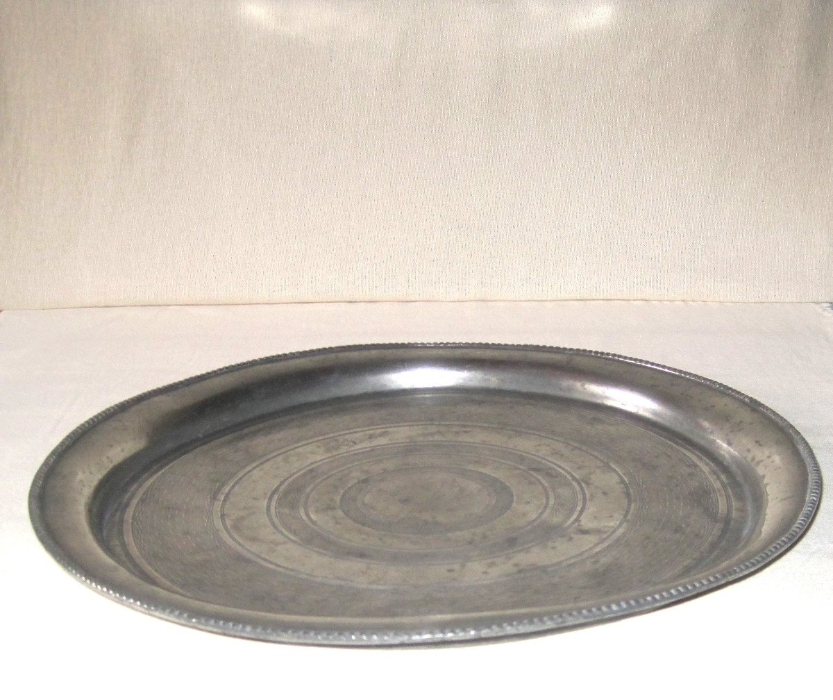 Service Tray, In Pewter. Early 19th Century.-photo-2