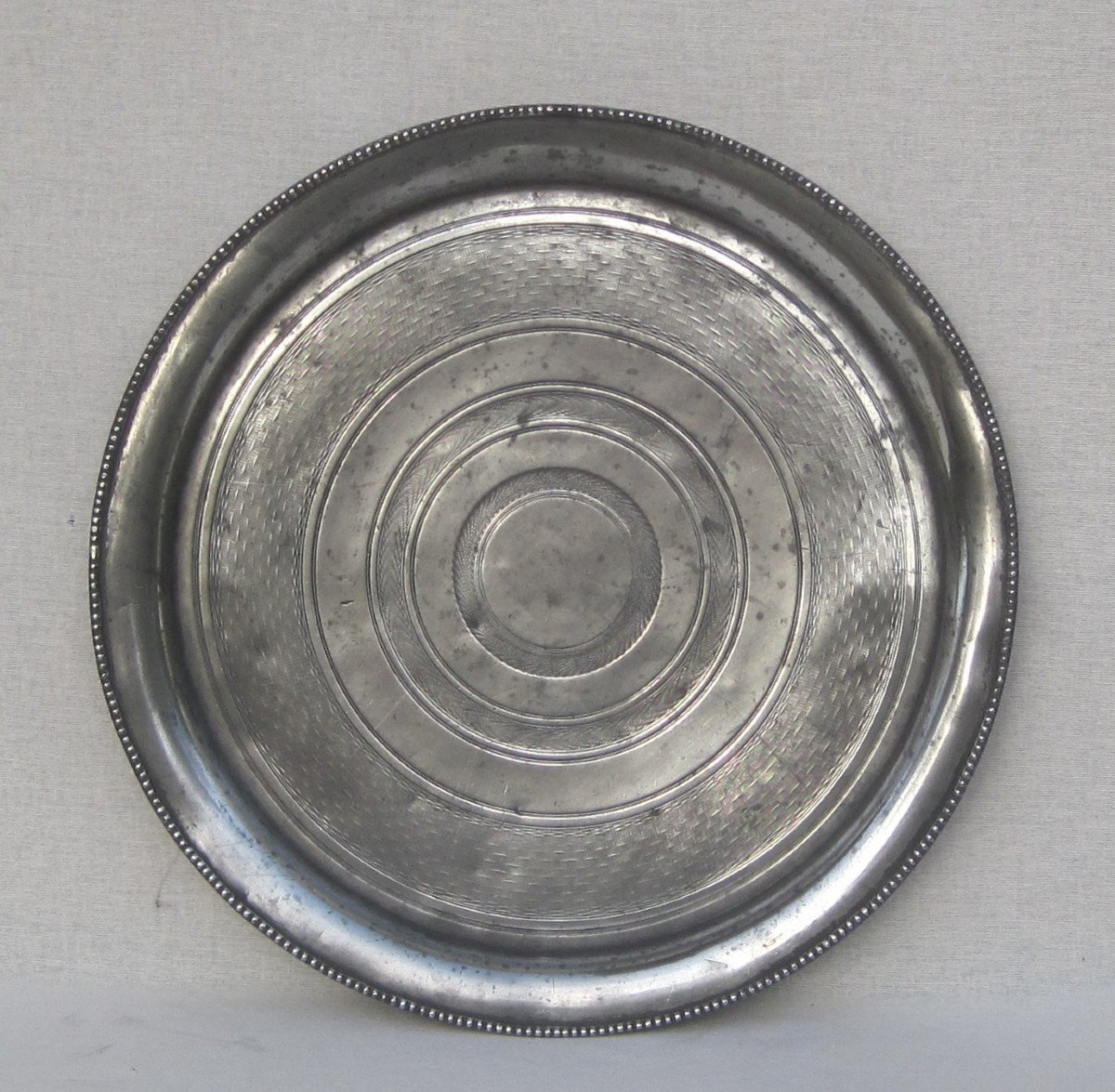 Service Tray, In Pewter. Early 19th Century.