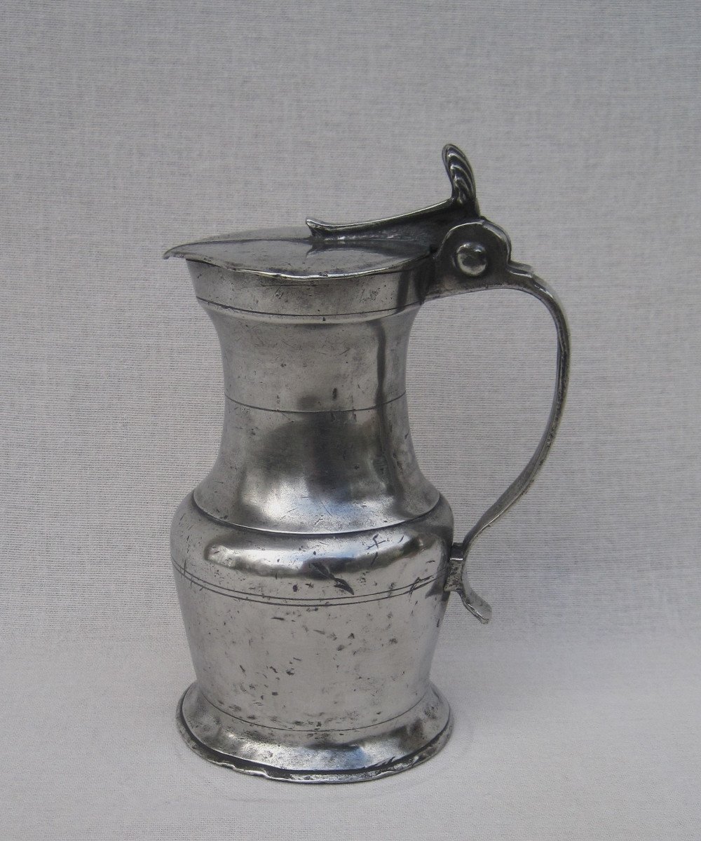 Pewter Pitcher. Angers. 18th Century.-photo-2