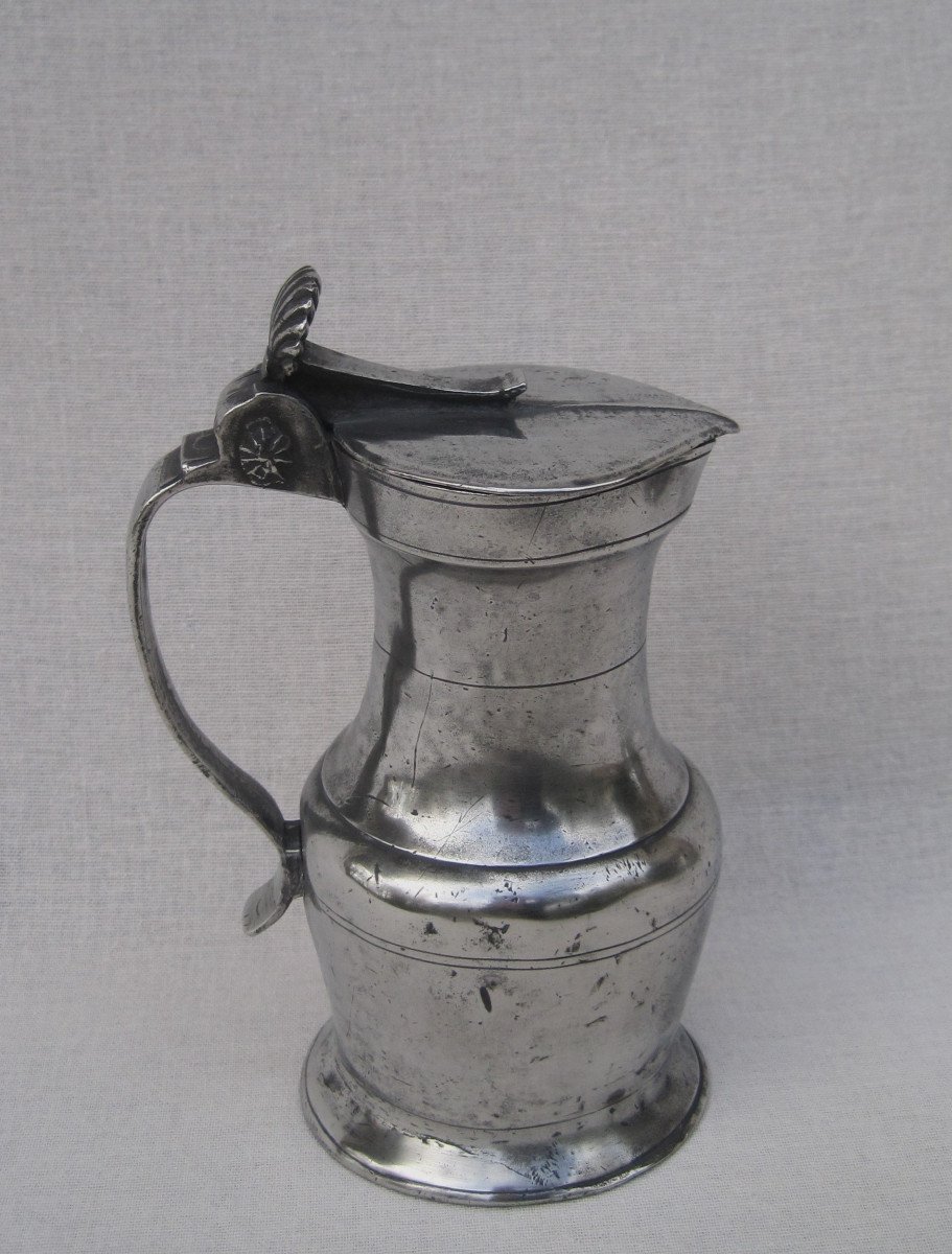 Pewter Pitcher. Angers. 18th Century.