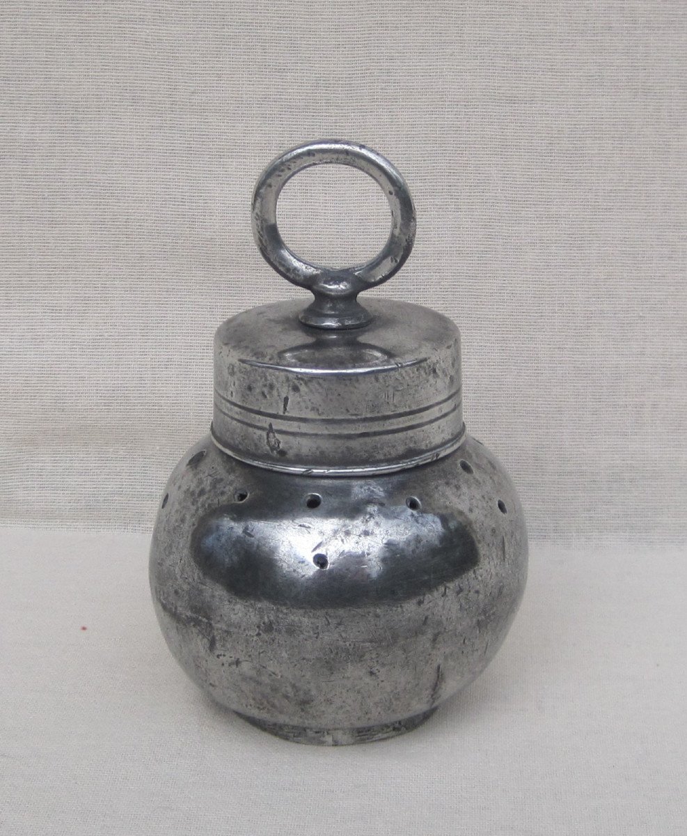 Leeing Ball, In Pewter. Medical Tins. 18th-19th Century.-photo-3