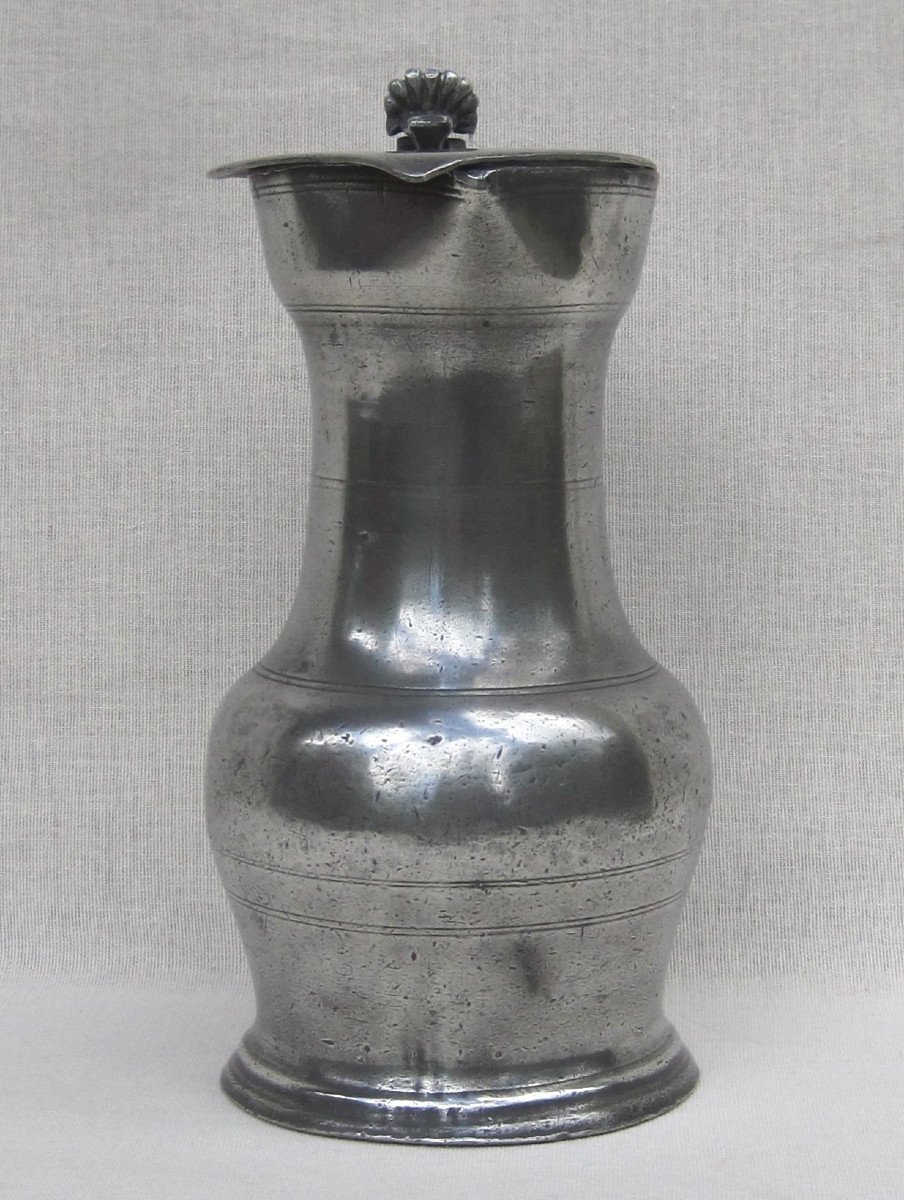 Pewter Pitcher. Loire Valley. 18th Century.-photo-2