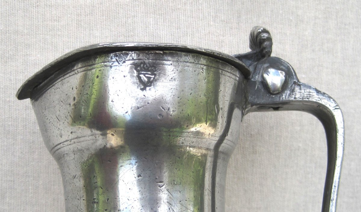 Pewter Pitcher. Loire Valley. 18th Century.-photo-4
