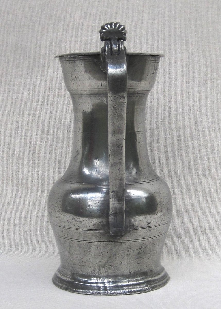 Pewter Pitcher. Loire Valley. 18th Century.-photo-1