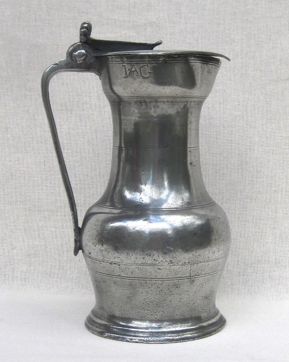 Pewter Pitcher. Loire Valley. 18th Century.-photo-7