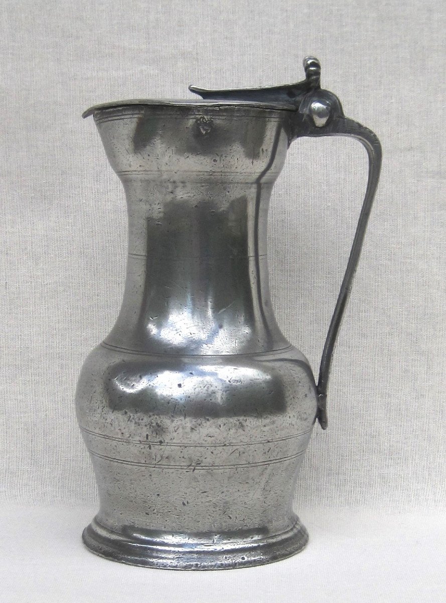 Pewter Pitcher. Loire Valley. 18th Century.