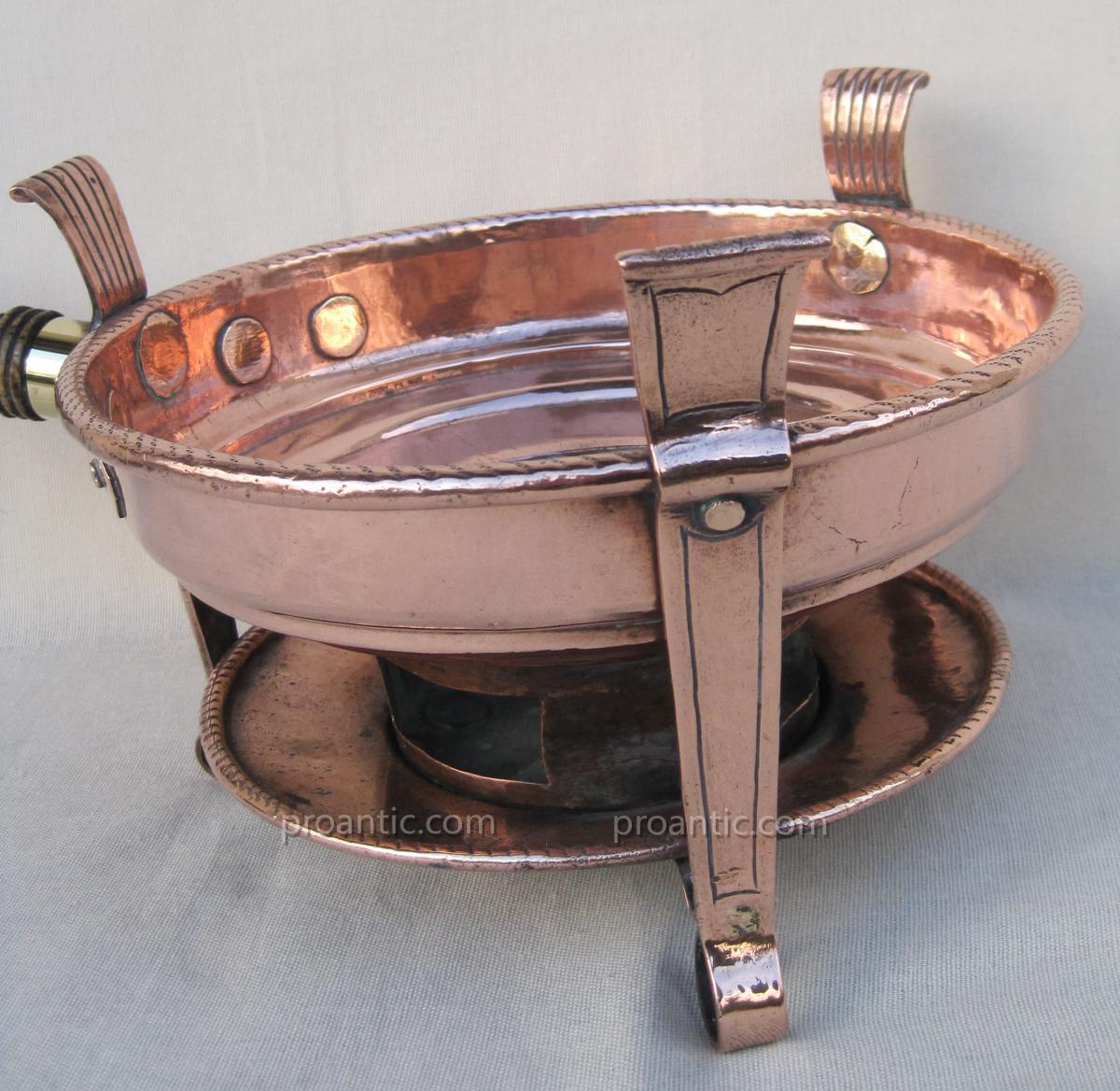 Réchaud de table, à braise, en cuivre. XVIIIe s.-photo-1