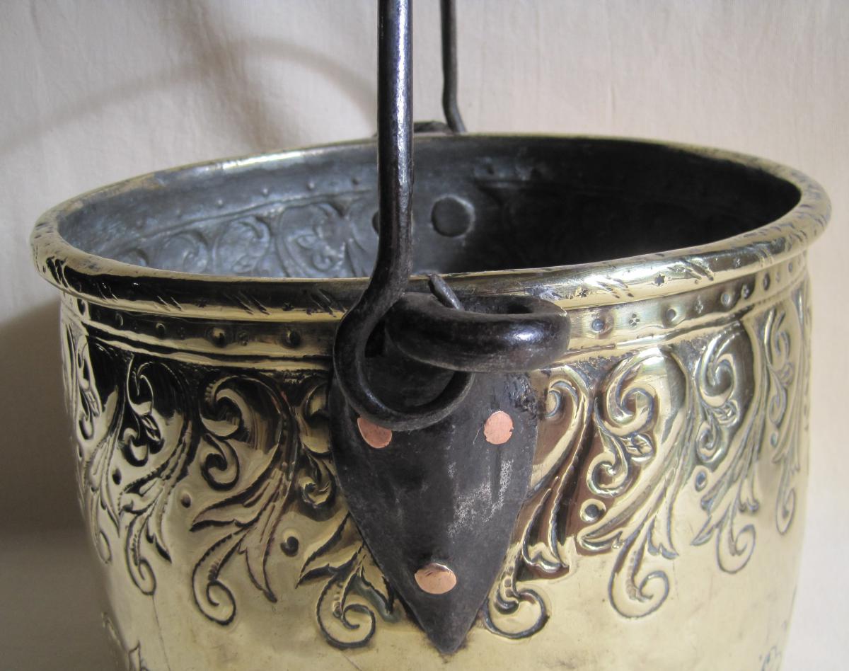 Brass Cauldron. Fruit Setting. Eighteenth Century.-photo-2