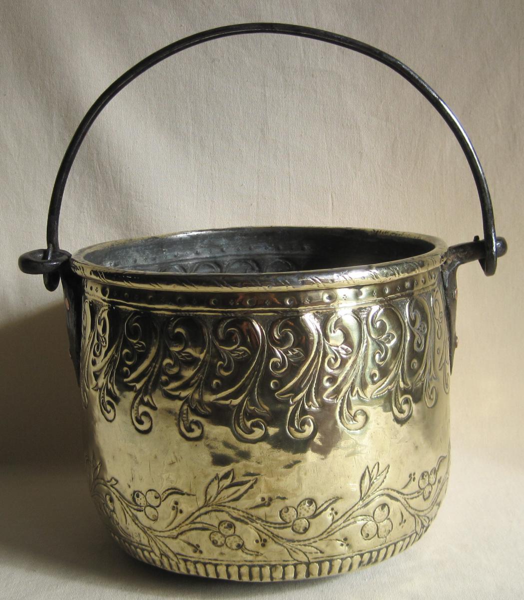 Brass Cauldron. Fruit Setting. Eighteenth Century.-photo-1