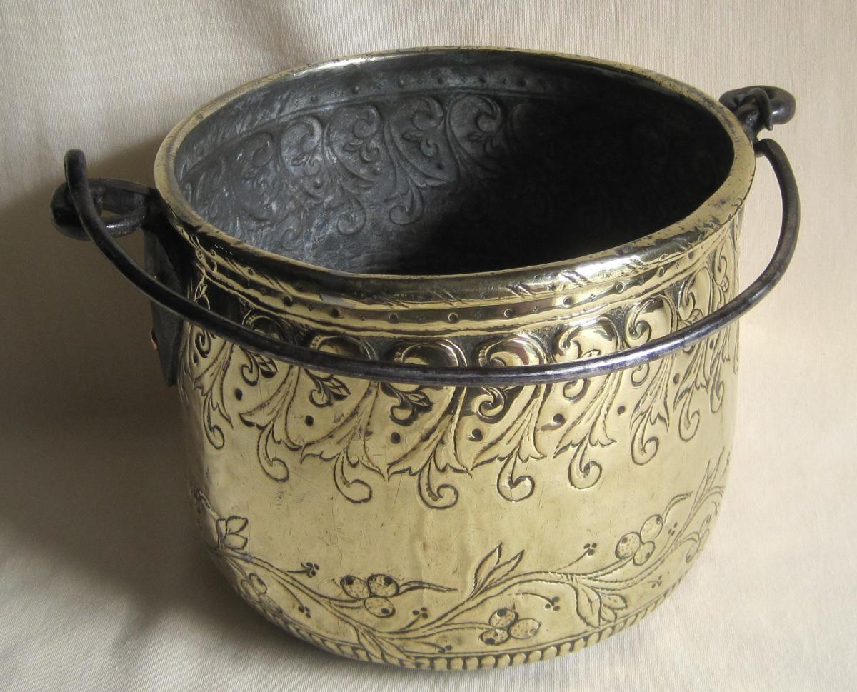 Brass Cauldron. Fruit Setting. Eighteenth Century.-photo-4