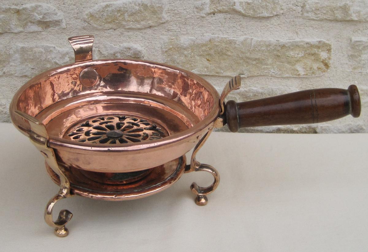 Table Stove, To Embers, Copper. Eighteenth Century.-photo-1