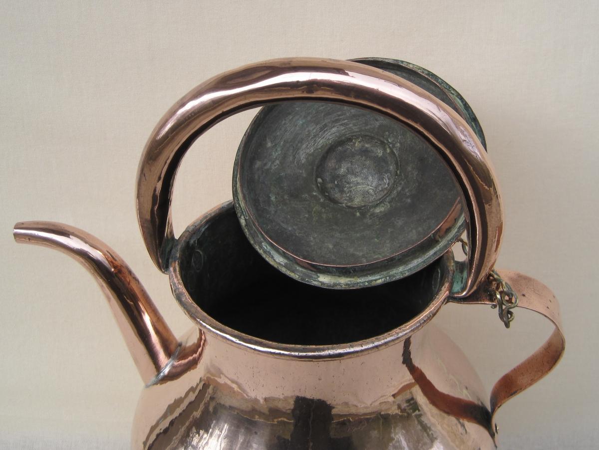 Oil Jug, Copper. Late Eighteenth-early Nineteenth.-photo-3