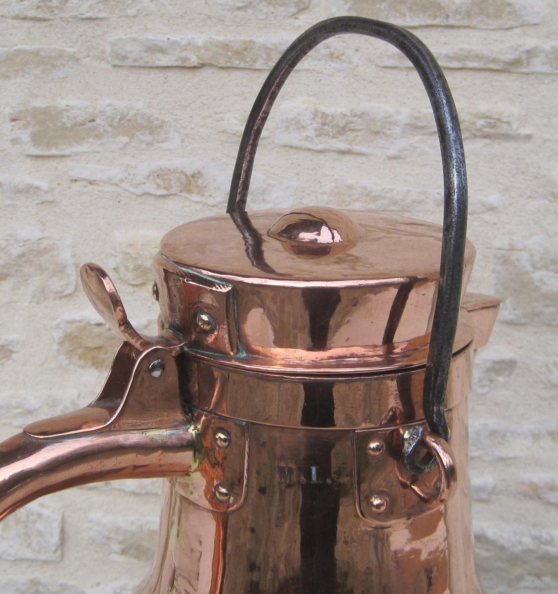 Coquemar In Copper. Late Eighteenth Century.-photo-3