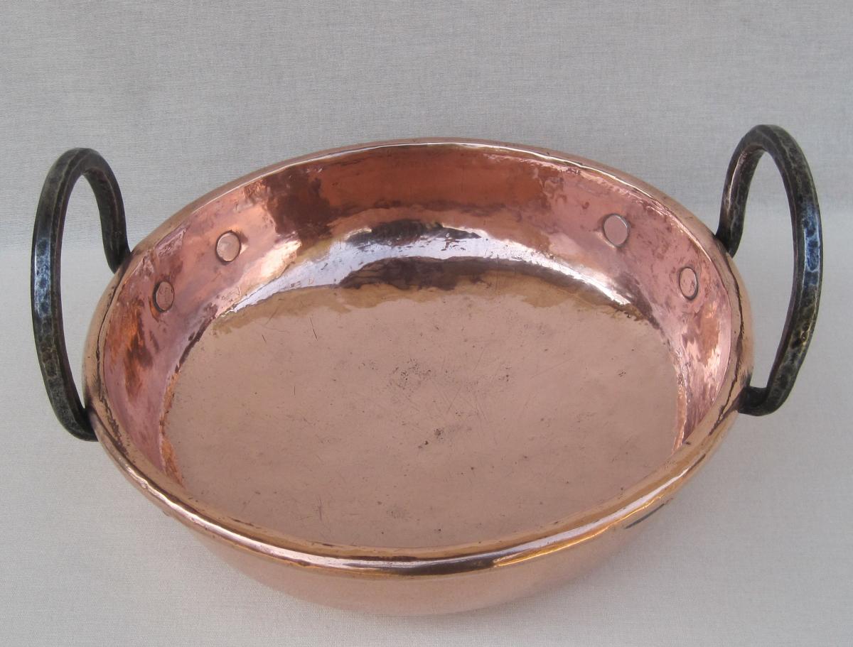 Jam Bowl, Copper, Crowned R. Eighteenth Century-photo-3