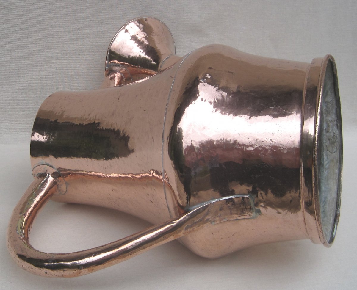 Copper Watering Can. Height 38 Cm. Eighteenth Century-photo-3