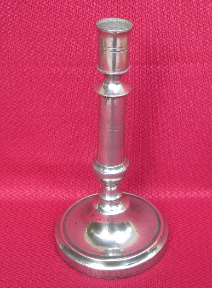 Large Torch In Pewter. First Half Of The 19th Century