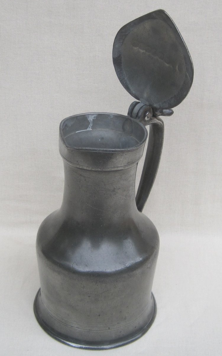 Pitcher In Tin. Caen And Its Region. Late Eighteenth-early Nineteenth Century.-photo-5