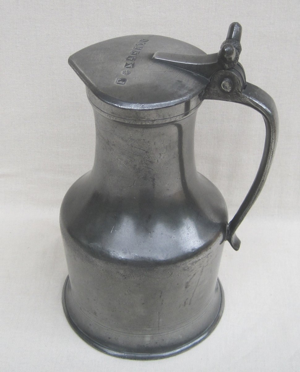 Pitcher In Tin. Caen And Its Region. Late Eighteenth-early Nineteenth Century.