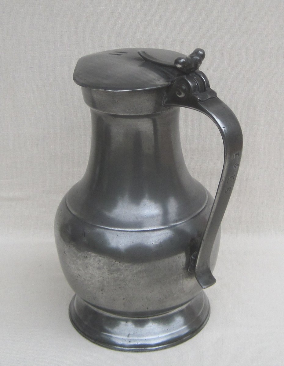 Pitcher In Tin. Le Mans. Early Nineteenth Century.