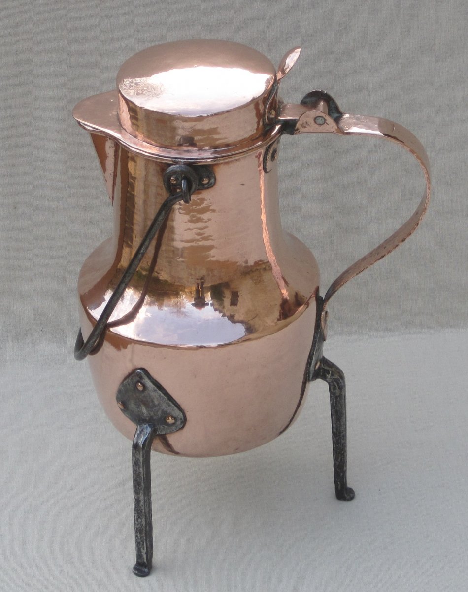 Grand Coquemar en cuivre. Hauteur : 40 cm. XVIIIe s.-photo-3