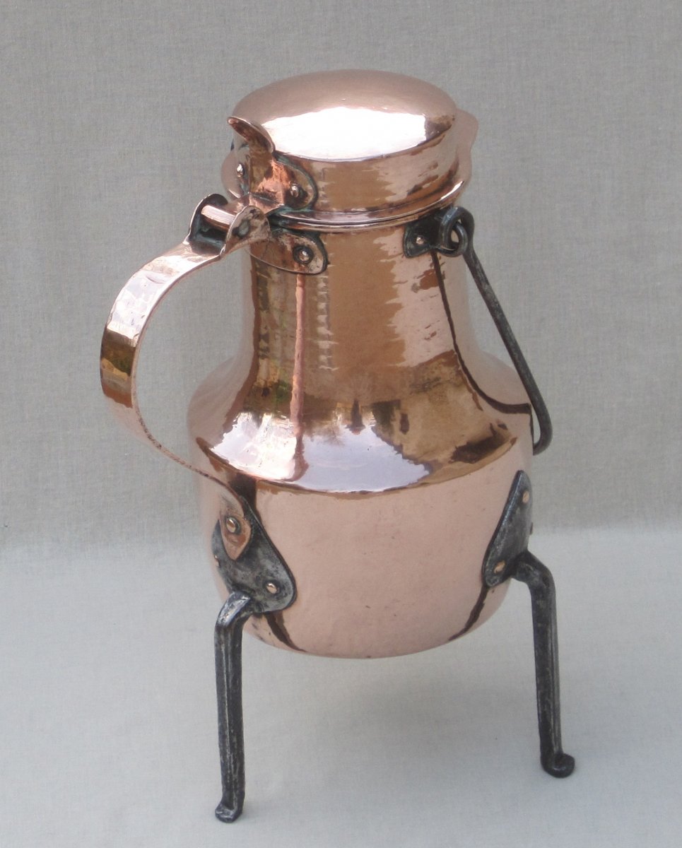 Great Copper Coquemar. Height: 40 Cm. Eighteenth Century-photo-4