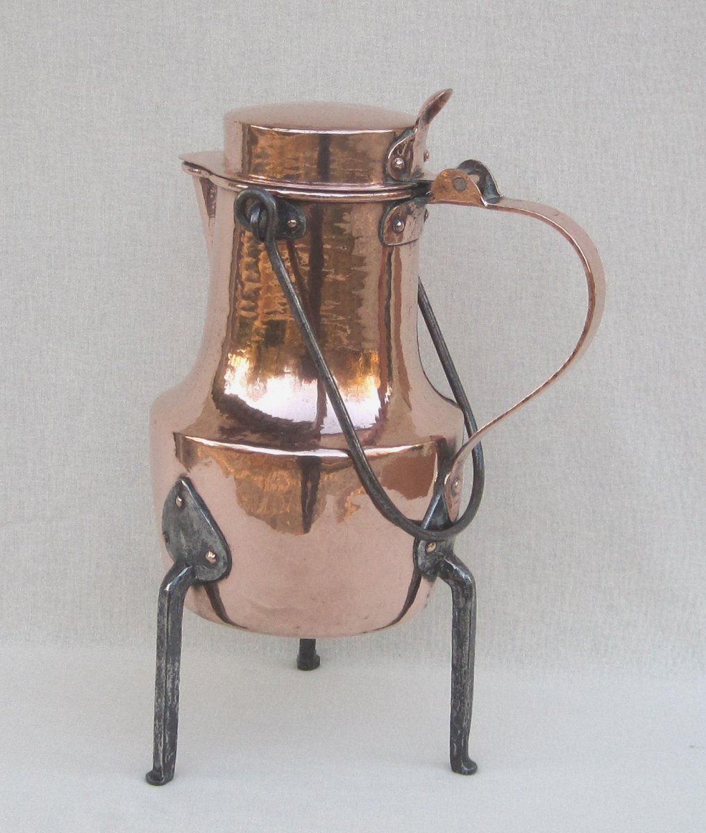 Great Copper Coquemar. Height: 40 Cm. Eighteenth Century-photo-1