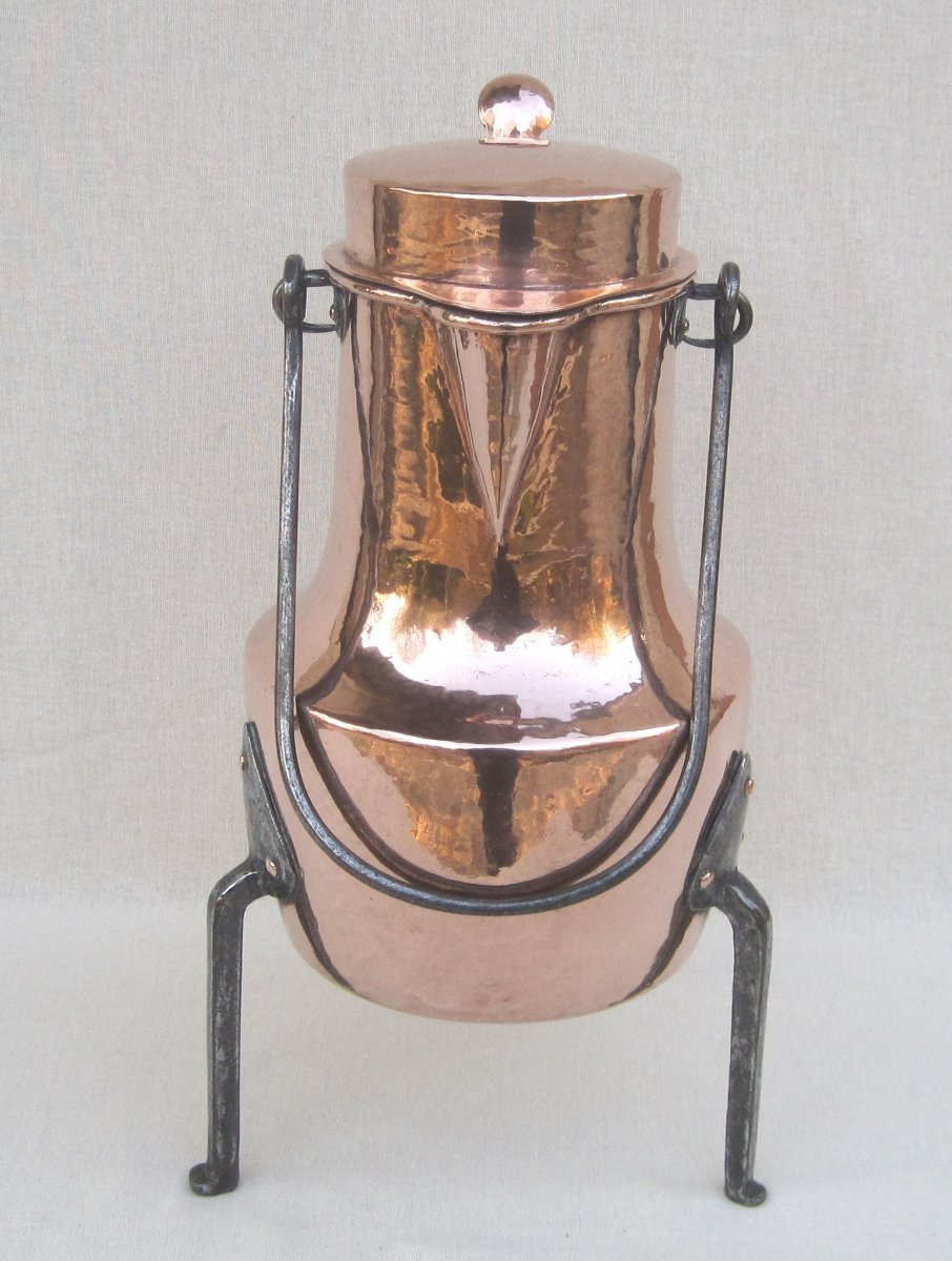 Great Copper Coquemar. Height: 40 Cm. Eighteenth Century-photo-3