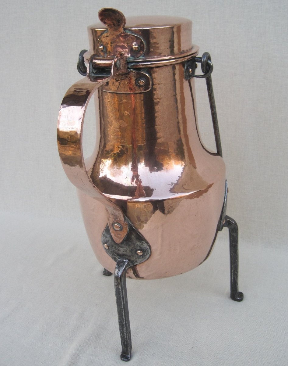 Great Copper Coquemar. Height: 40 Cm. Eighteenth Century-photo-5