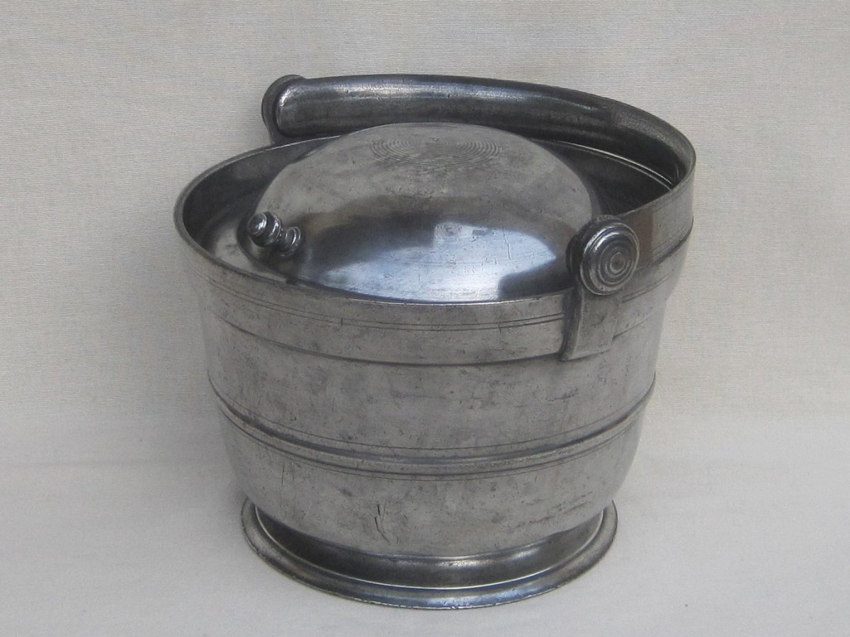 Pewter Dinner Holder. Anjou. Loire Valley. 19th Century.-photo-2